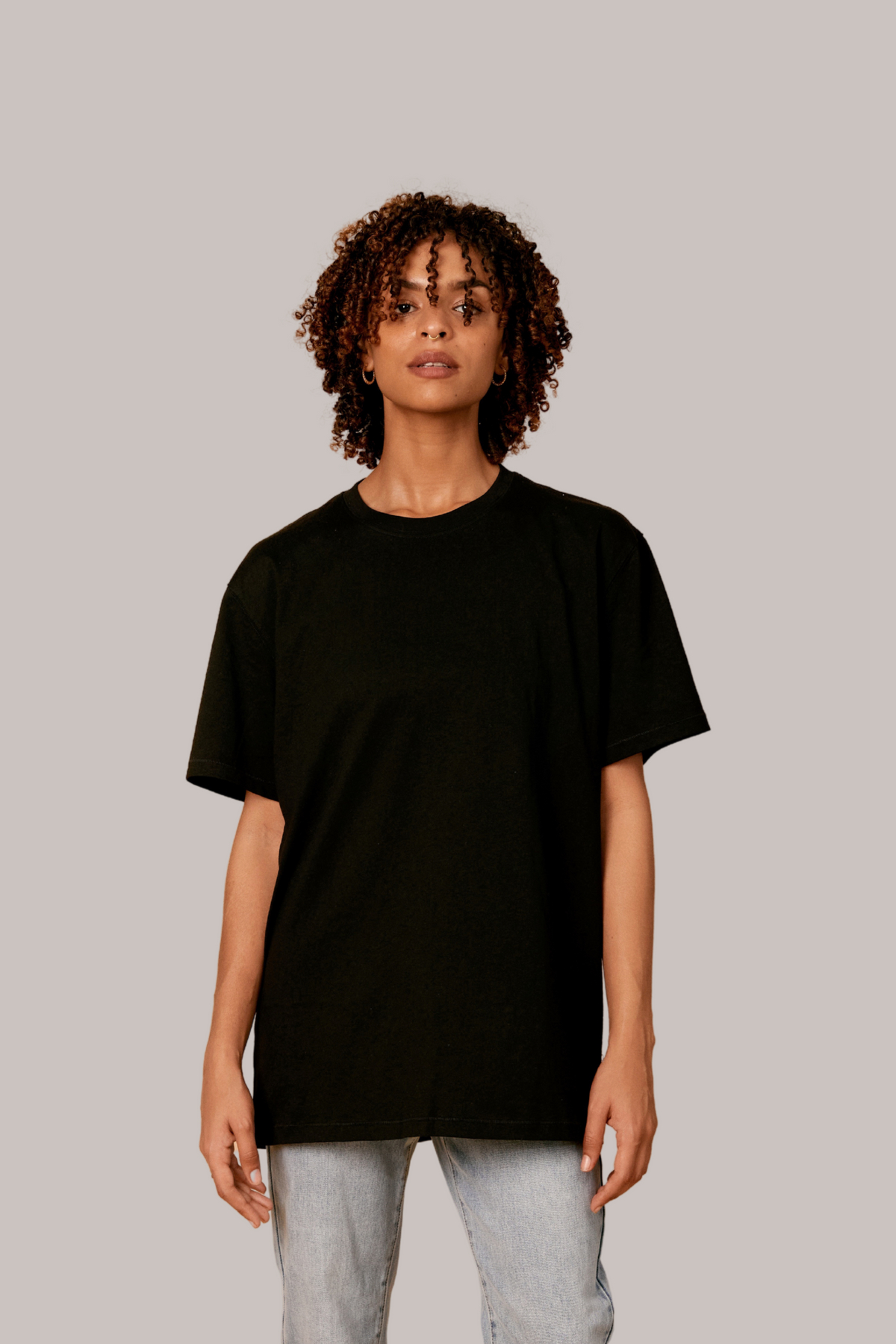 Organic Simple Tee 302 (old fit) in Steel, organic cotton blank