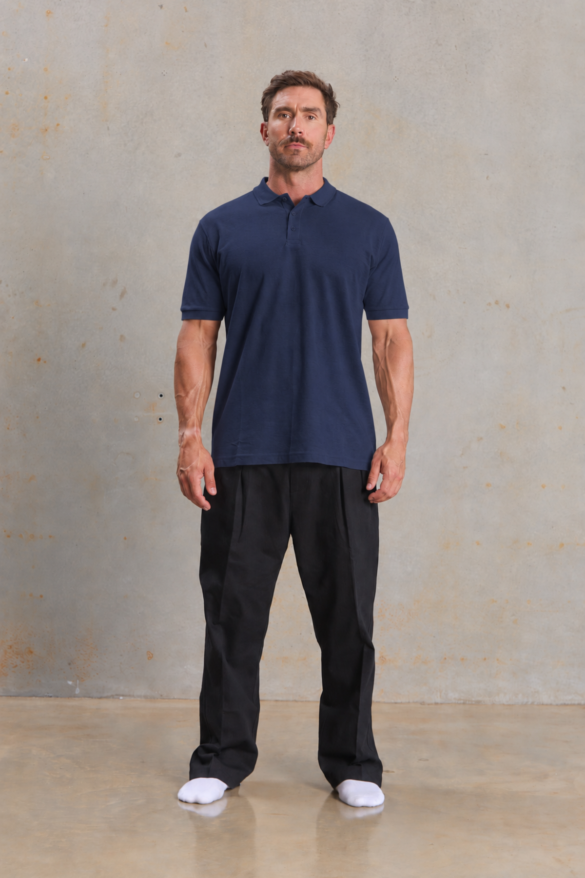 Organic Classic Polo 105 in Black, GOTS organic cotton pique