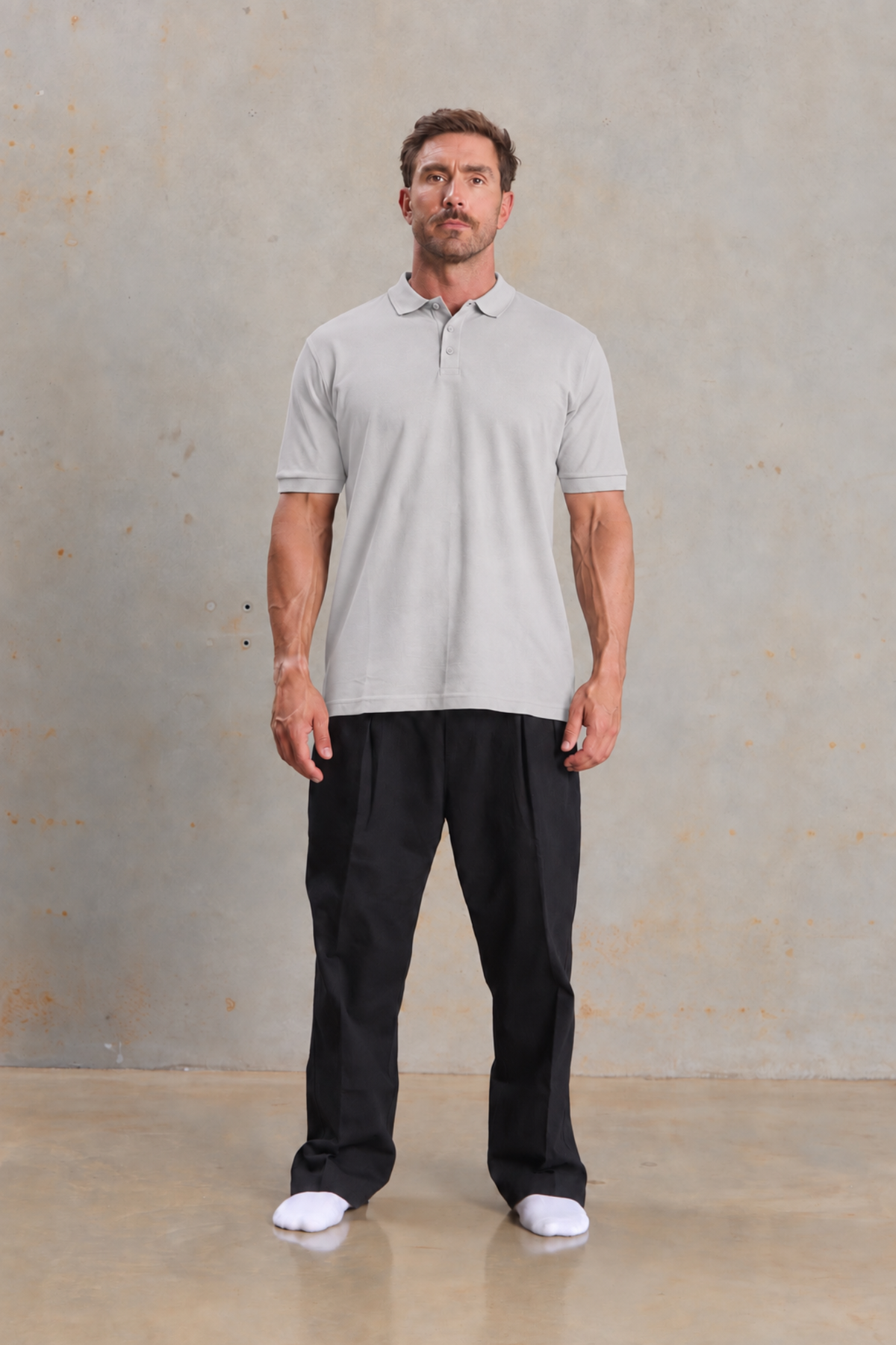 Organic Classic Polo 105 in Black, GOTS organic cotton pique