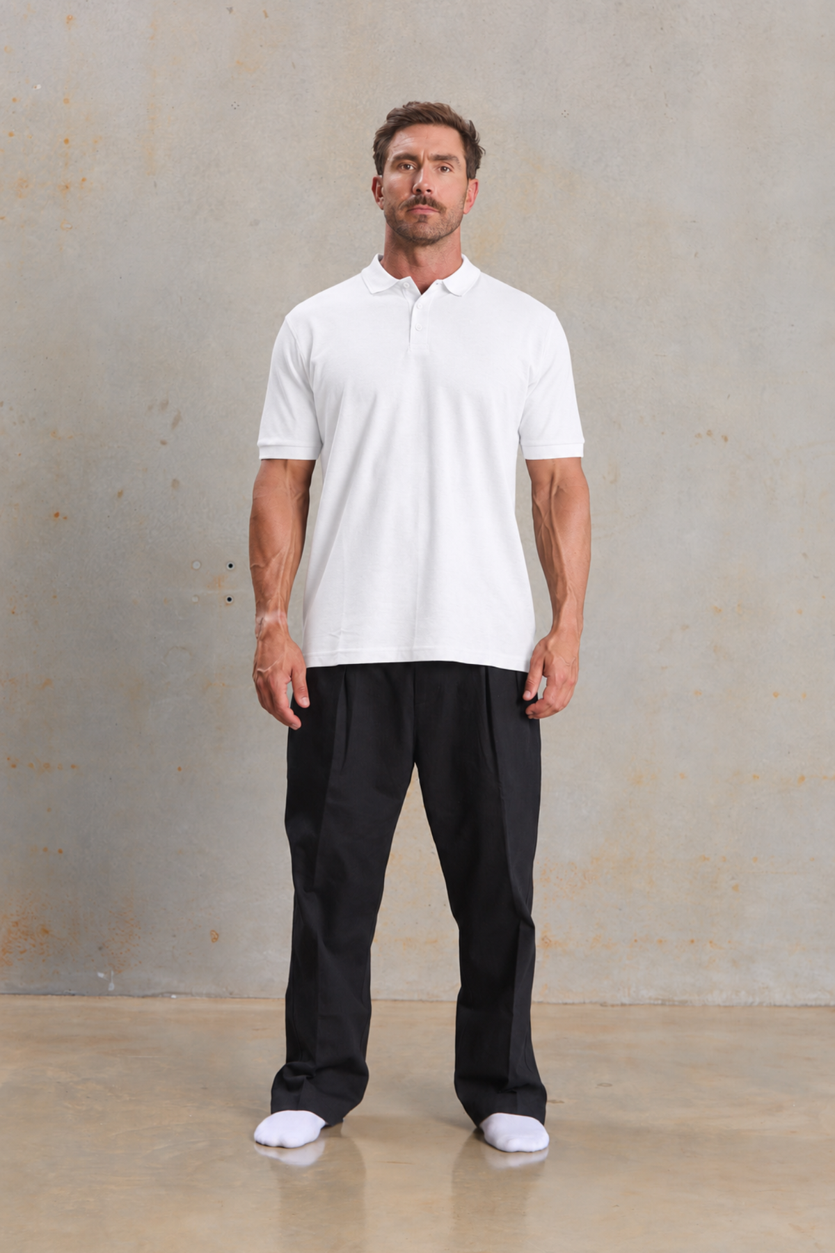 Organic Classic Polo 105 in Black, GOTS organic cotton pique