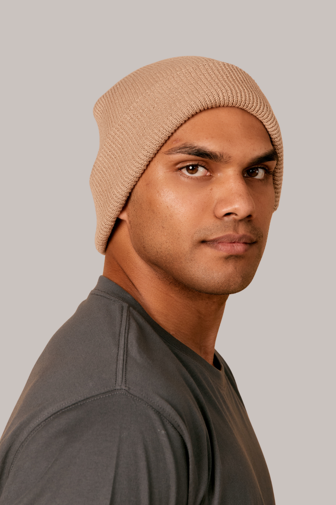Knit Fold Beanie - HEMP
