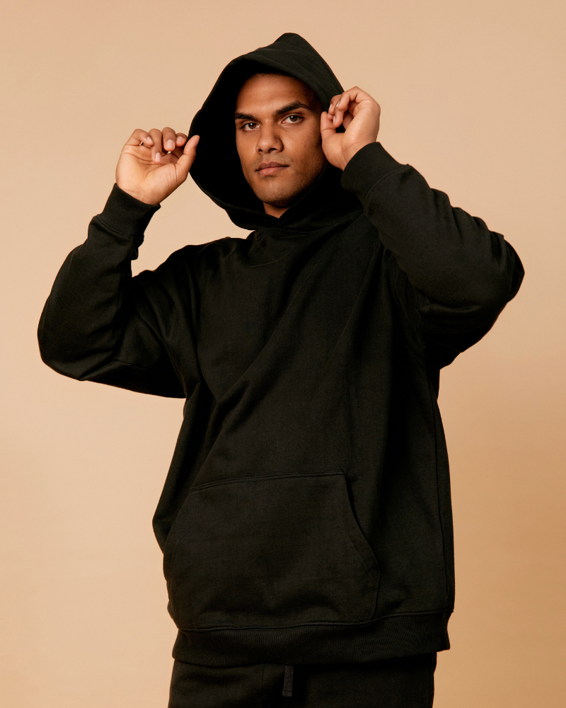 Longline black hoodie mens hotsell