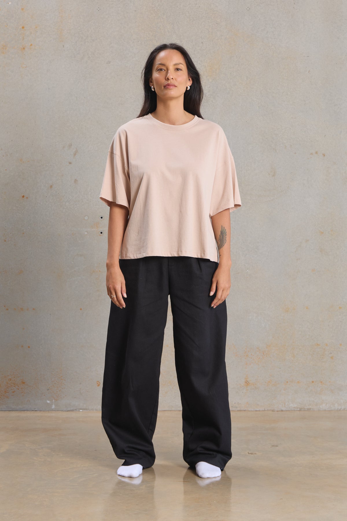 Womens Box Tee 200 in Clay, 200gsm GOTS organic cotton