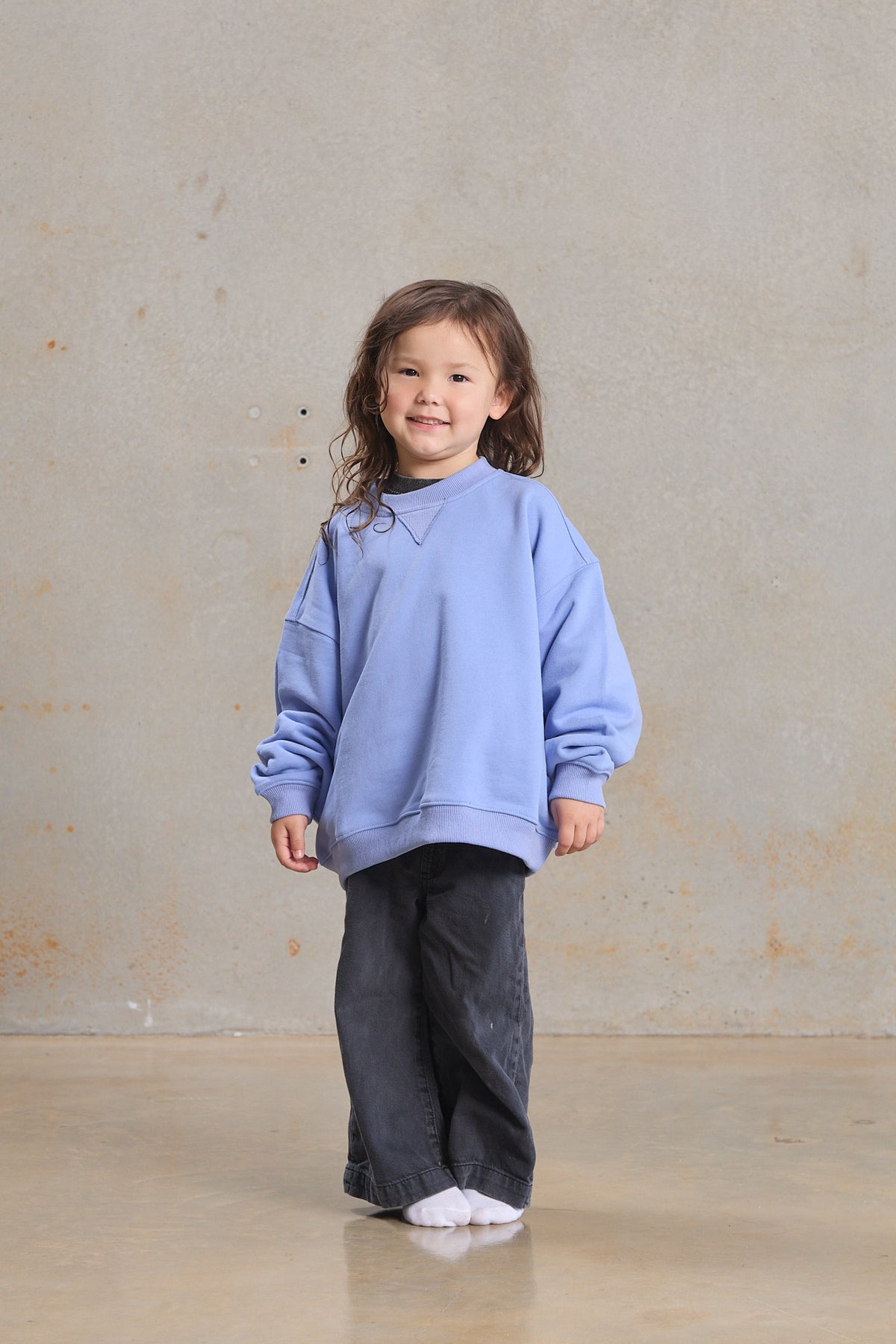 Kids Slouch Sweater 403 in Chocolate, organic cotton blank