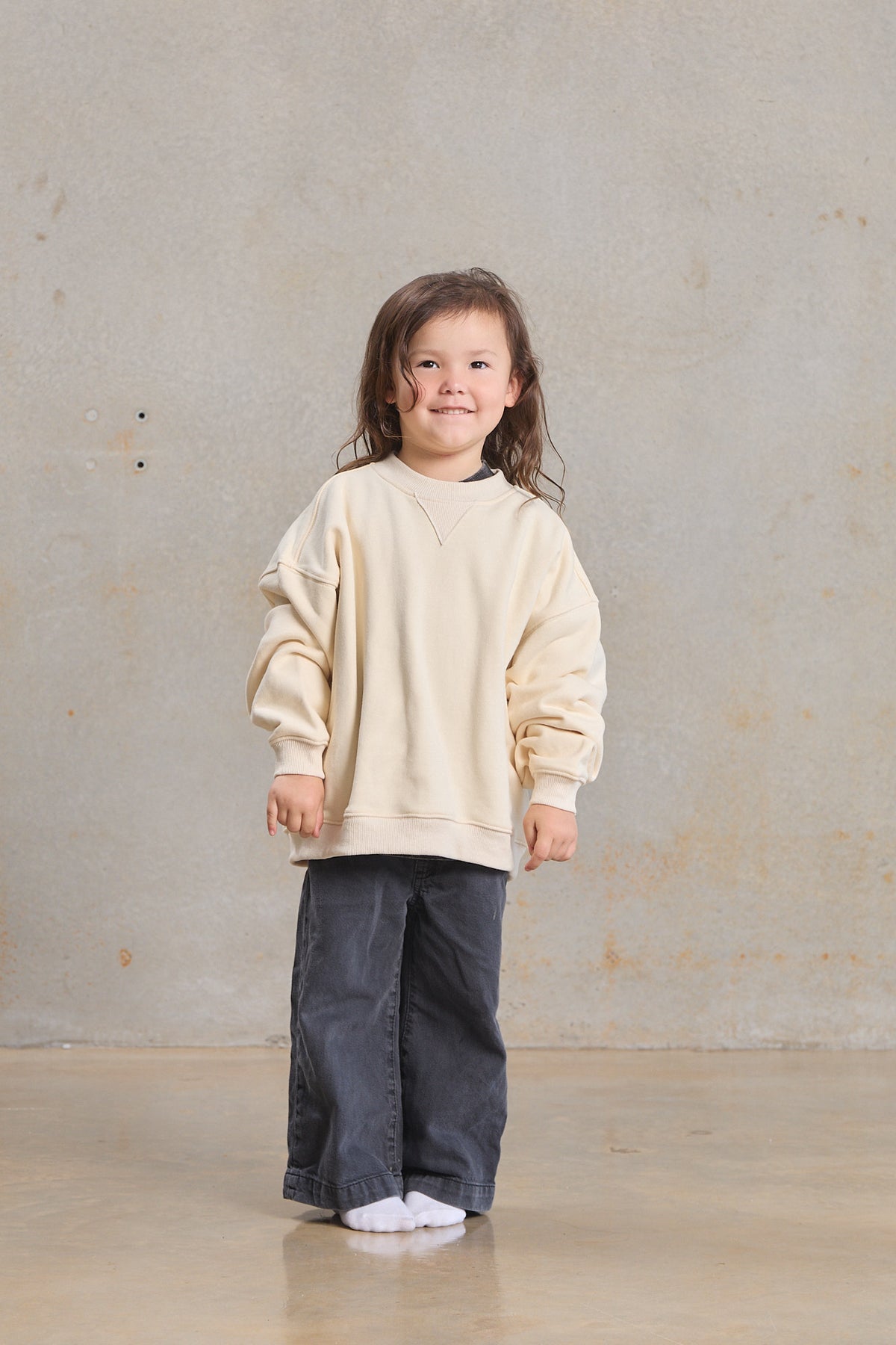 Kids Slouch Sweater 403 in Chocolate, organic cotton blank