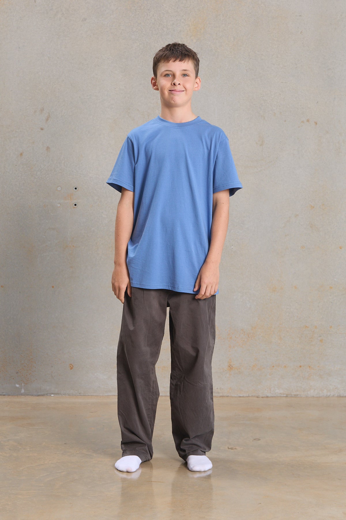 Youth Simple Tee 400 in Antique White, GOTS organic cotton youth blank