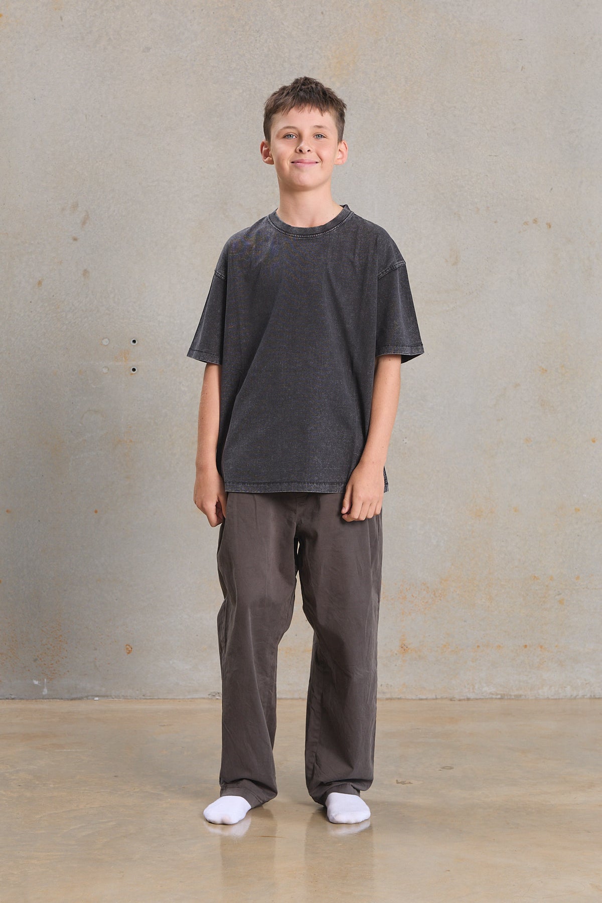 Youth Slouch Tee 401 in Woodland Green, organic cotton youth blank