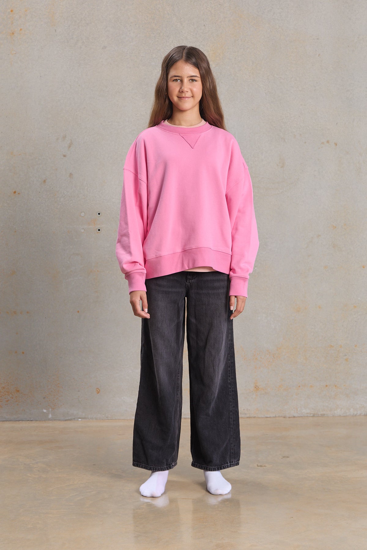 Youth Slouch Sweater 403 in Cream, organic cotton blank