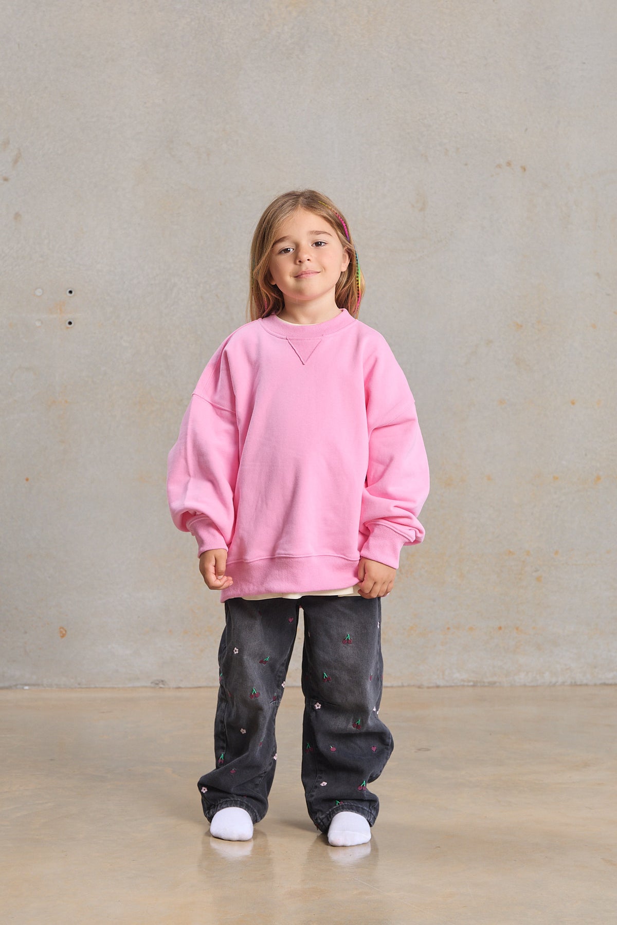 Kids Slouch Sweater 403 in Chocolate, organic cotton blank