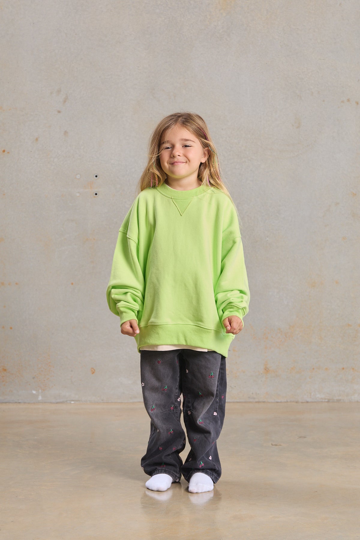 Kids Slouch Sweater 403 in Chocolate, organic cotton blank