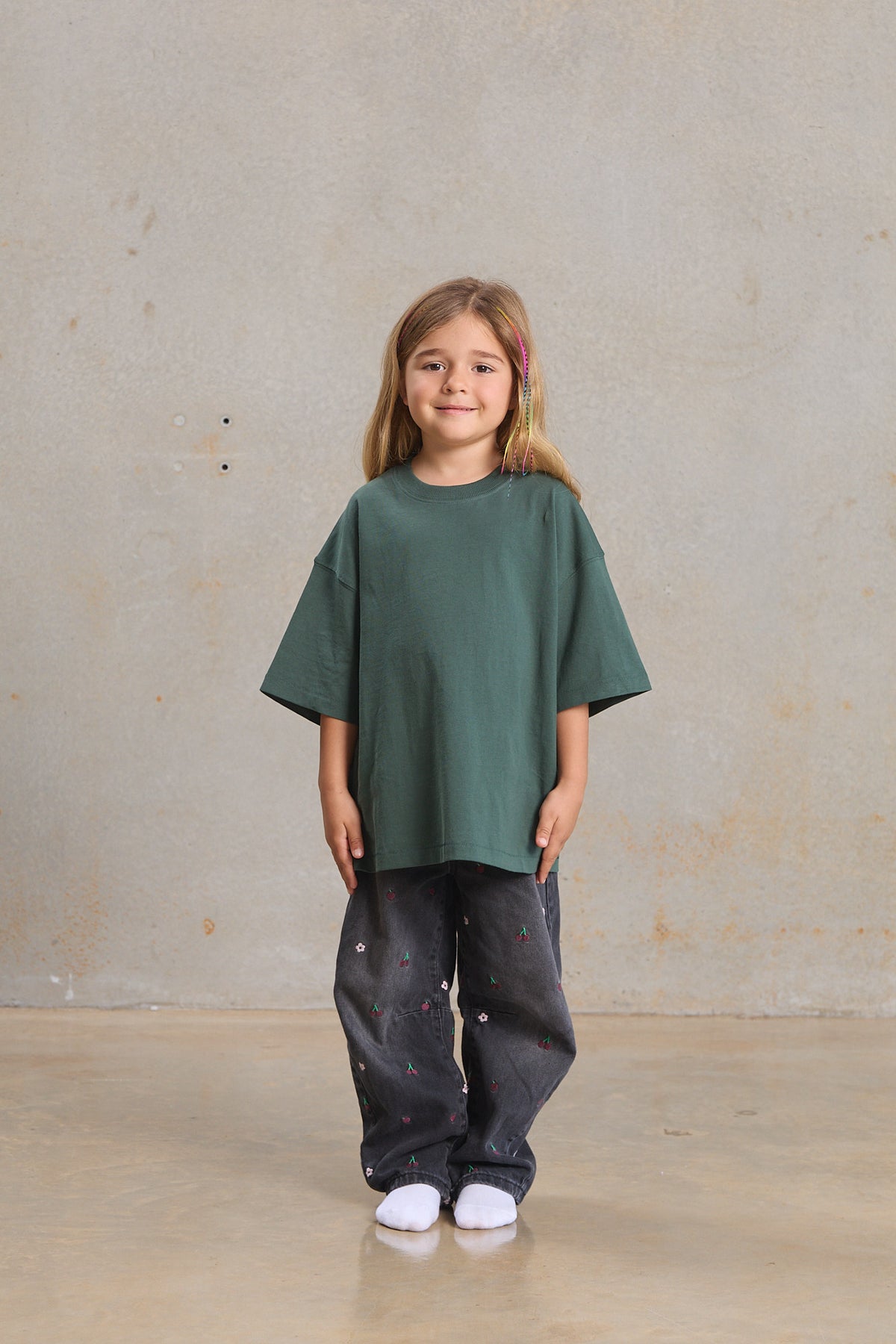 Kids Slouch Tee 401 in Blush, organic cotton kids blank