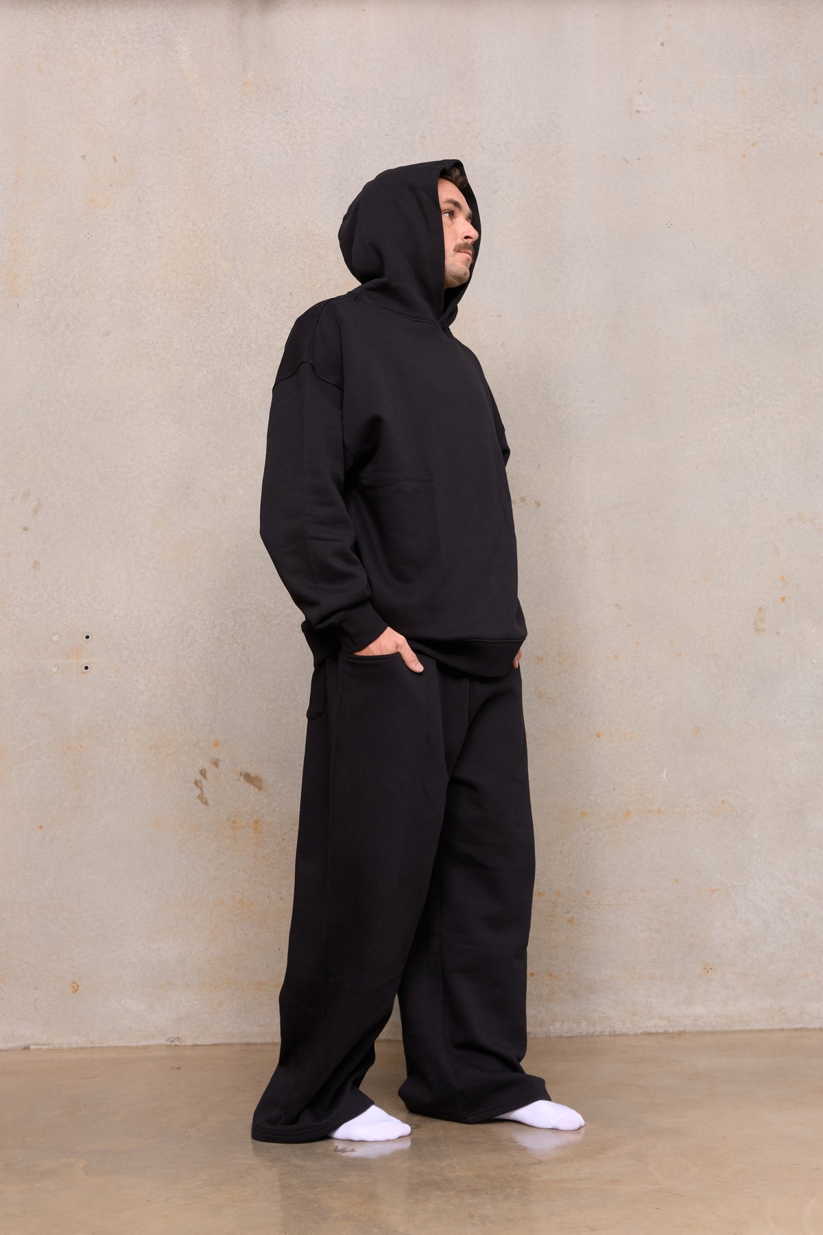 Longline Hoodie Fleece 301, 420gsm GOTS organic fleece
