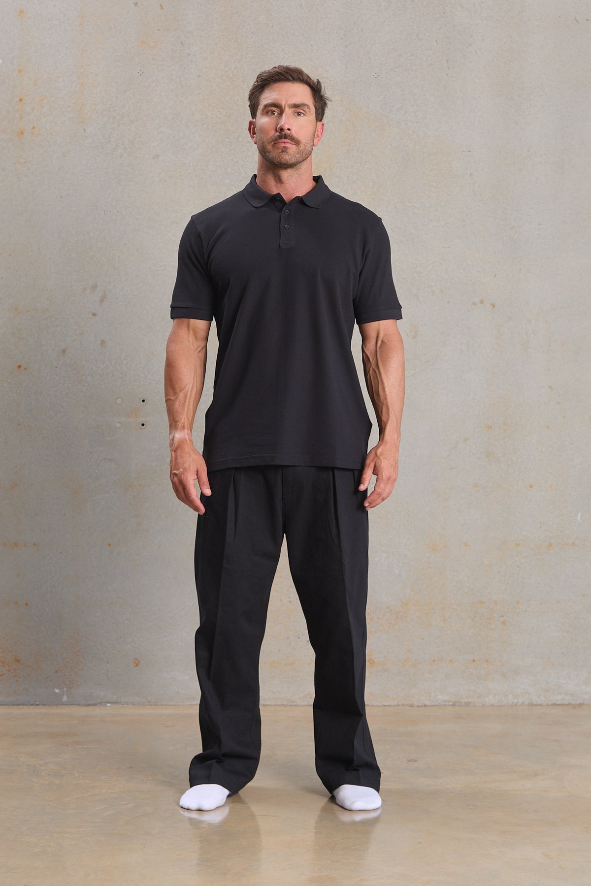Organic Classic Polo 105 in Black, GOTS organic cotton pique
