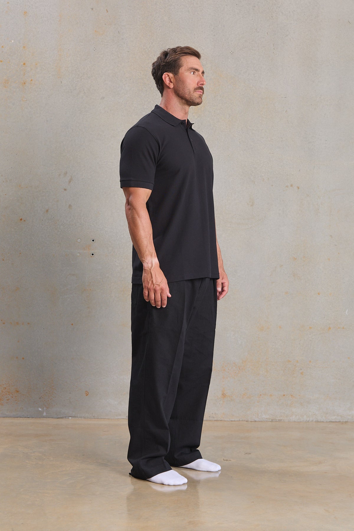 Organic Classic Polo 105 in Black, GOTS organic cotton pique