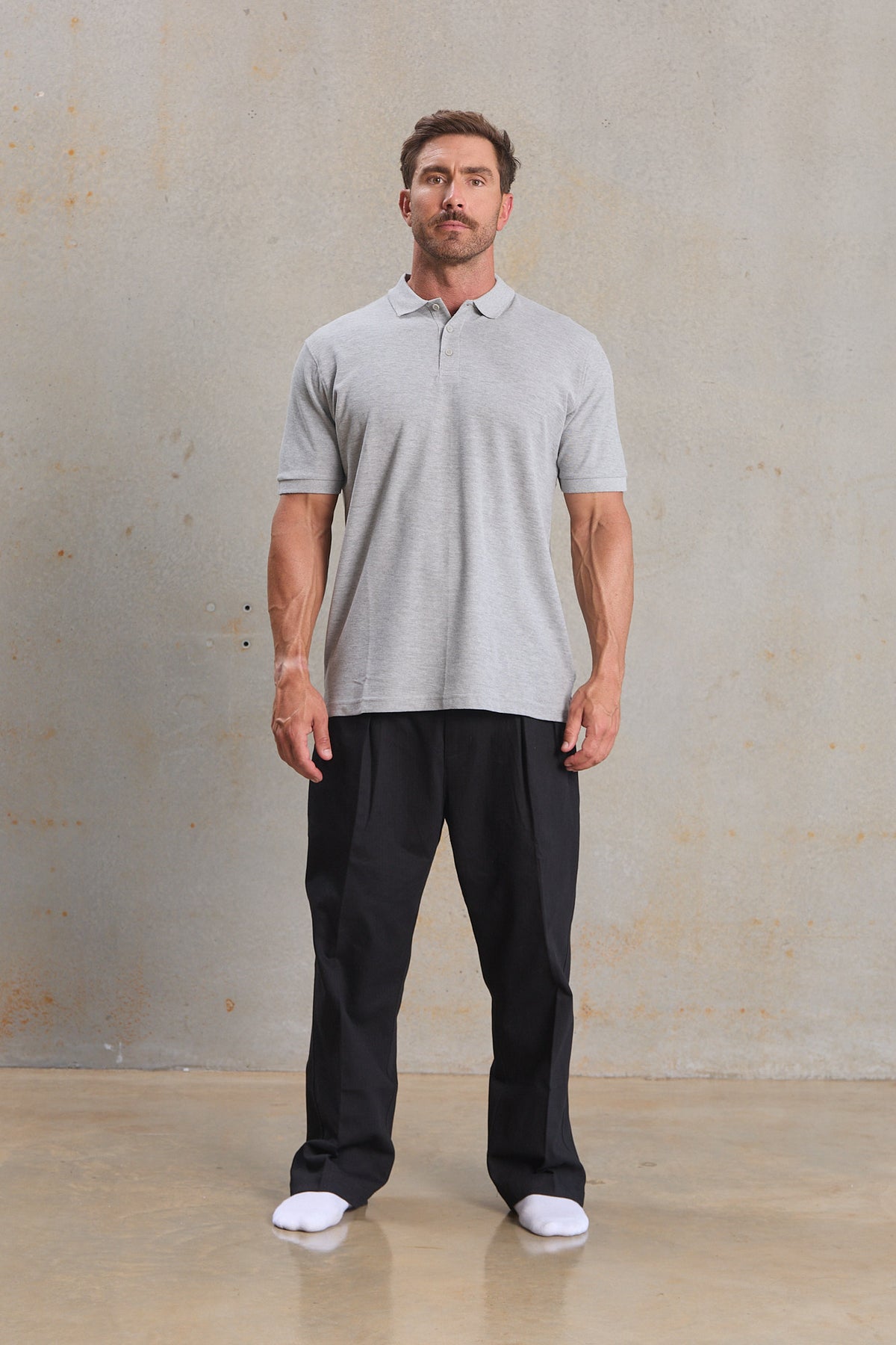 Organic Classic Polo 105 in Black, GOTS organic cotton pique