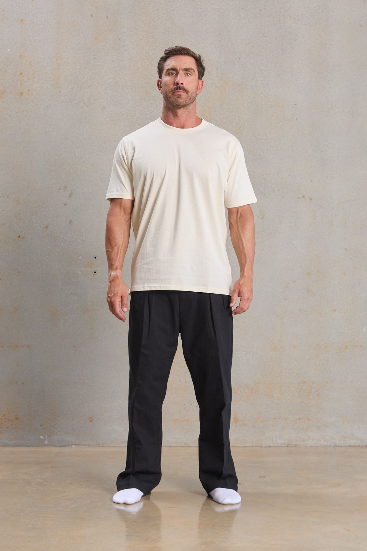 Mens Regular Crew 100 in Antique White, GOTS organic cotton blank
