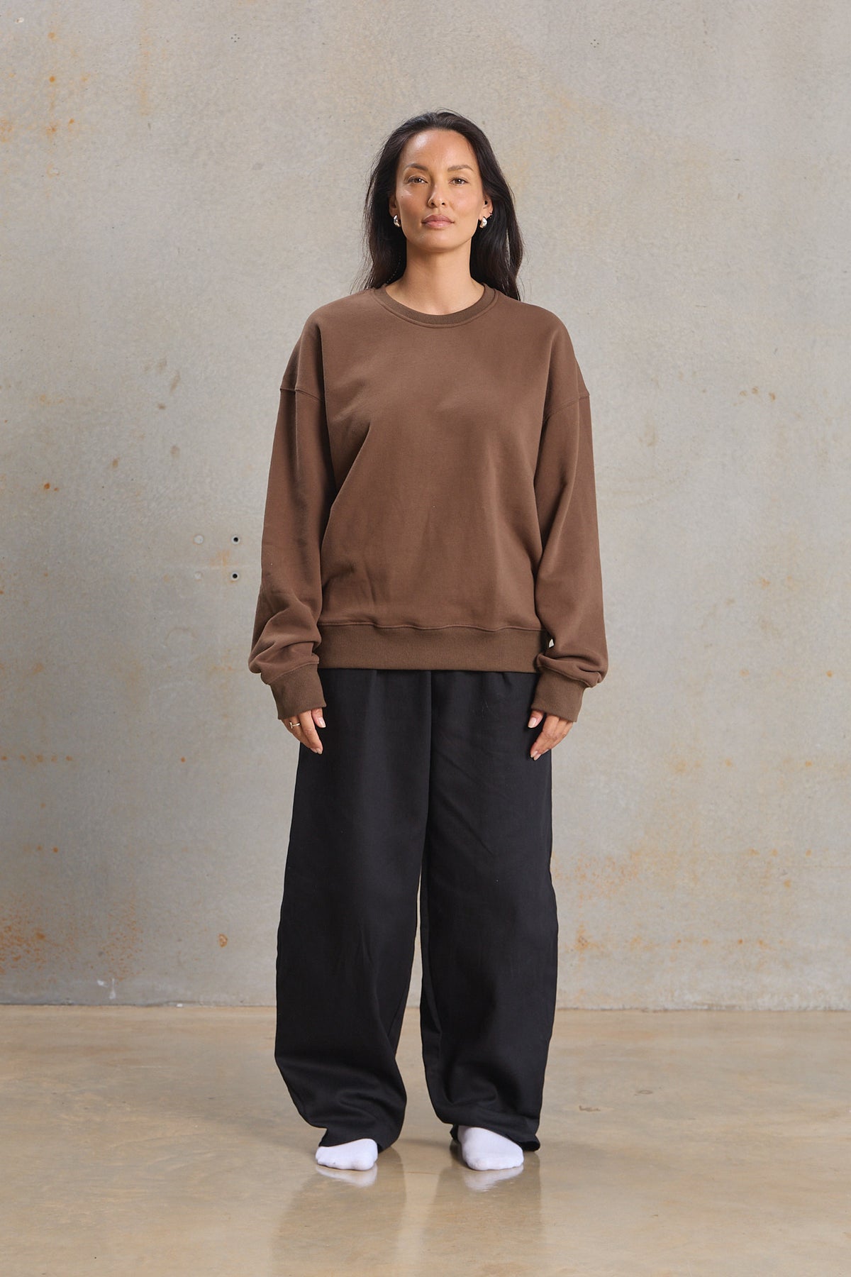 Womens Slouch Sweater 202 in Cream, organic cotton blank