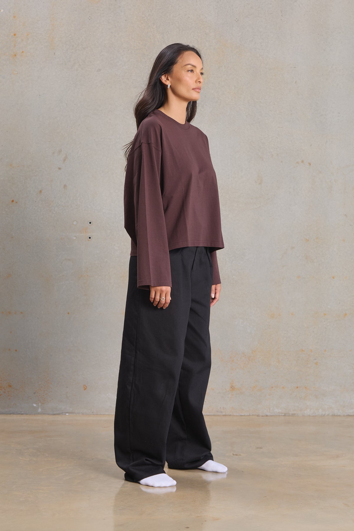 Womens Cropped Long Sleeve 207, GOTS organic
